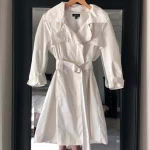 BEBE brand white trench coat